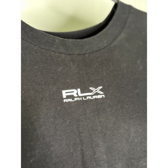 RLX Ralph Lauren‎ Women's Cropped Crop T Shirt Top Black Oversized Size Small S - Picture 2 of 4